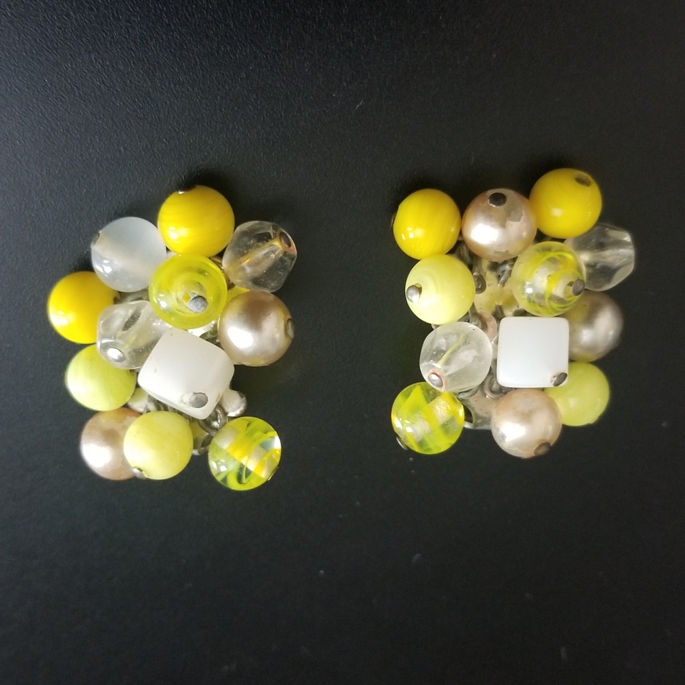 Japan Vintage Neon Cluster Clip Earrings. HOT!